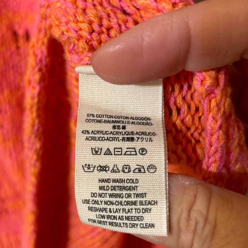 Free People Hot Tropics V-Neck Sweater Pink Large NWT - Picture 8 of 16